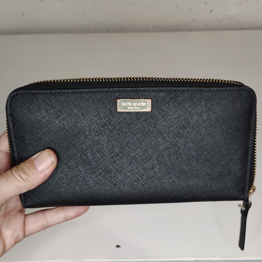 Kate Spade Long Zip Around Wallet Black